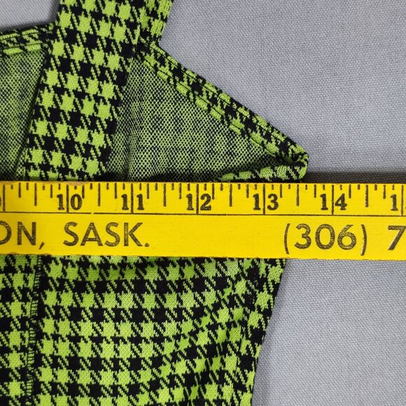 Bershka romper women's size XS green and black colour houndstooth pattern - Picture 8 of 11